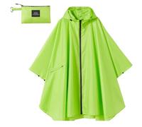 Impermeabile da donna lungo impermeabile con cappuccio stile poncho ideale for il turismo femminile(K29 Grass Green)