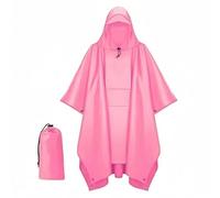 Impermeabile da donna Poncho impermeabile multifunzionale 3 in 1 leggero portatile unisex for esterno(Pink)