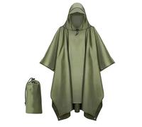Impermeabile da donna Poncho impermeabile multifunzionale 3 in 1 leggero portatile unisex for esterno(Green)