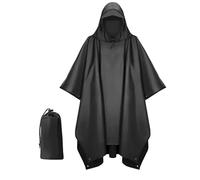 Impermeabile da donna Poncho impermeabile multifunzionale 3 in 1 leggero portatile unisex for esterno(Black)