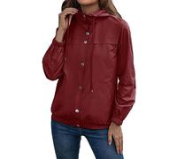 Impermeabile da donna Sport all'aria aperta Alpinismo Abbigliamento Giacca a vento Giacca impermeabile Giacca in pelle cappotti in pelle plus size, Rosso, XXL