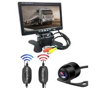 Impermeabile Display Monitor Auto Con Schermo LCD TFT Da 7 Pollici Auto Wireless Per Display TV Per Auto Telecamera Retromarcia Regolabile Telecamera Auto(Full Kit)