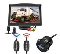Impermeabile Display Monitor Auto Schermo LCD TFT 5 Pollici Styling Auto Wireless Display Auto Con Telecamera Retromarcia Regolabile Telecamera Auto(Monitor Camera)