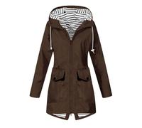 Impermeabile Donna Antipioggia, Giacca da Pioggia Leggero Giacca Casual con Cappuccio Giacca da Montagna Jacket Leggero Antivento Ripiegabile Giacca a Vento per All'aperto Campeggio Trekking