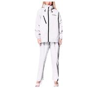 Impermeabile Donna, Kit Giacca e Pantaloni Impermeabili Moto e Scooter, Antivento & Traspirabile - Tasche, con cappuccio, Tutte le Stagioni, M-3XL, M