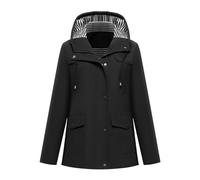 Impermeabile Donna Tascabile Giacca Con Cappuccio Resistente Alle Rughe Leggera Poncho Da Pioggia Traspirante Antivento Sportivo Trench Antipioggia a Vento Per Campeggio All'aperto Escursionismo 2025