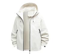 Impermeabile Imbottito Donna Poncho Con Cappuccio Antivento Traspirante Trench Da Pioggia Sportivo Leggera a Vento Giacca Antipioggia Resistente Alle Rughe Per Escursionismo Viaggi Bianco 2025