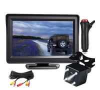 Impermeabile Kit Telecamera Monitor Retrovisore Monitor Auto TFT LCD Schermo 4,3 Pollici Assistenza Al Parcheggio Retromarcia Regolabile Telecamera Auto(Monitor Camera)