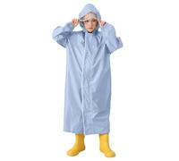 Impermeabile Lungo per Bambini Scuola Ragazzi Ragazze Studenti con Cappuccio e Borsa Inclusa Protezione dalla Pioggia (Blue, 8-10 Years)