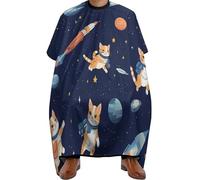 Impermeabile Mantella da Barbiere, Kawaii Cute Space Cat, Haircut Grembiule Regolabile Mantello da Barbiere per Acconciatura Salon Donne