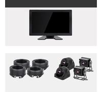Impermeabile Monitor AHD 10" Registrazione 4CH DVR IPS Touch Screen 1080P Telecamera Retrovisione Auto Camion Supporto Veicolo Regolabile Telecamera Auto