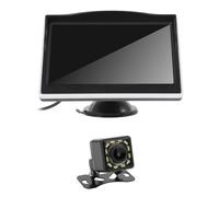 Impermeabile Monitor Auto Schermo LCD TFT 5 Pollici HD Monitor Retromarcia Parcheggio Telecamera Retromarcia A Colori Per Auto Regolabile Telecamera Auto(Piazza)