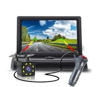 Impermeabile Monitor LCD Per Telecamera Retromarcia Per Auto Da 4.3 "5" Per Parcheggio Video Inverso Per Visione Notturna Furgoni Regolabile Telecamera Auto(5 in)