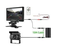 Impermeabile Monitor Telecamera Retrovisiva Auto 7 Pollici Per Display Parcheggio Per Camion HD 9-36V Con Schermo Universale Regolabile Telecamera Auto(700H-BUS-15M)