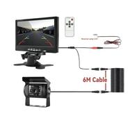 Impermeabile Monitor Telecamera Retrovisiva Auto 7 Pollici Per Display Parcheggio Per Camion HD 9-36V Con Schermo Universale Regolabile Telecamera Auto(700H-BUS-6M)