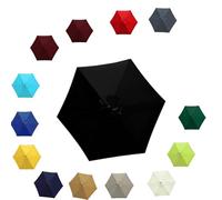 Impermeabile Ombrello di Ricambio per Ombrellone con 6/8 Costole Copertura di Ricambio Anti-Ultravioletto, Copertura Patio Versatile per Giardino 2.0m 2.30m 2.7m 3.0m(Nero,2.5M/8RIBS)
