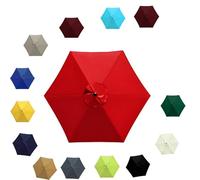 Impermeabile Ombrello di Ricambio per Ombrellone con 6/8 Costole Copertura di Ricambio Anti-Ultravioletto, Copertura Patio Versatile per Giardino 2.0m 2.30m 2.7m 3.0m(Rosso,2.7M/8RIBS)