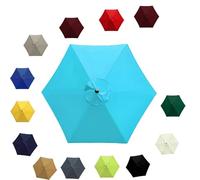 Impermeabile Ombrello di Ricambio per Ombrellone con 6/8 Costole Copertura di Ricambio Anti-Ultravioletto, Copertura Patio Versatile per Giardino 2.0m 2.30m 2.7m 3.0m(Blu Lago,2.0M/6RIBS)