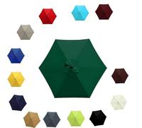 Impermeabile Ombrello di Ricambio per Ombrellone con 6/8 Costole Copertura di Ricambio Anti-Ultravioletto, Copertura Patio Versatile per Giardino 2.0m 2.30m 2.7m 3.0m(Verde Scuro,2.5M/8RIBS)