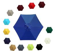 Impermeabile Ombrello di Ricambio per Ombrellone con 6/8 Costole Copertura di Ricambio Anti-Ultravioletto, Copertura Patio Versatile per Giardino 2.0m 2.30m 2.7m 3.0m(Blu reale,3.0M/6RIBS)
