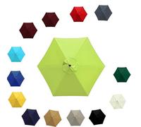Impermeabile Ombrello di Ricambio per Ombrellone con 6/8 Costole Copertura di Ricambio Anti-Ultravioletto, Copertura Patio Versatile per Giardino 2.0m 2.30m 2.7m 3.0m(Verde Erba,2.0M/8RIBS)