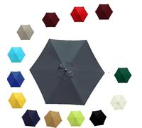 Impermeabile Ombrello di Ricambio per Ombrellone con 6/8 Costole Copertura di Ricambio Anti-Ultravioletto, Copertura Patio Versatile per Giardino 2.0m 2.30m 2.7m 3.0m(Grigio,2.0M/8RIBS)