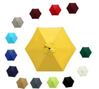 Impermeabile Ombrello di Ricambio per Ombrellone con 6/8 Costole Copertura di Ricambio Anti-Ultravioletto, Copertura Patio Versatile per Giardino 2.0m 2.30m 2.7m 3.0m(Giallo,2.5M/8RIBS)