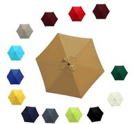 Impermeabile Ombrello di Ricambio per Ombrellone con 6/8 Costole Copertura di Ricambio Anti-Ultravioletto, Copertura Patio Versatile per Giardino 2.0m 2.30m 2.7m 3.0m(Cachi,3.0M/8RIBS)
