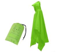 Impermeabile per adulti resistente con cappuccio tre in uno impermeabile con borsa portaoggetti leggero per attività all'aperto e viaggi (verde frutta)