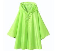Impermeabile per bambini, con cappuccio, a maniche lunghe, con bottoni, antivento, con tasche, leggero, riutilizzabile, tinta unita, per attività all'aperto, per ragazzi e ragazze, verde