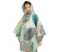 Impermeabile per bambini, con cappuccio, a maniche lunghe, con bottoni, antivento, con tasche, leggero, riutilizzabile, tinta unita, per attività all'aperto, per ragazzi e ragazze, verde