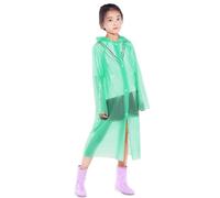 Impermeabile per bambini, con cappuccio, a maniche lunghe, con bottoni, antivento, con tasche, leggero, riutilizzabile, tinta unita, per attività all'aperto, per ragazzi e ragazze, verde