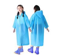 Impermeabile per Bambini con Cappuccio Unisex Pioggia Poncho per Bambini Giacca Antipioggia Leggera Impermeabile da Cartone Animato per Escursioni Ciclismo All'aperto (Sky Blue, 4-9 Years)