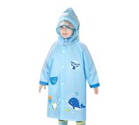 Impermeabile per bambini e bambine, per l'asilo, trasparente, poncho con dinosauro (BU1, M)