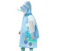 Impermeabile per bambini e bambine, per l'asilo, trasparente, poncho con dinosauro (BU2, XL)