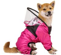 Impermeabile per cani, giacca antipioggia impermeabile con design a quattro zampe completamente coprente, polsini elasticizzati per cani di