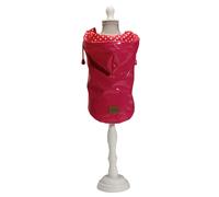 Croci Raindrop Cherry - Impermeabile per cani taglia piccola e media, cappotto antivento, giubbotto con cappuccio e foro per guinzaglio, colore Rosso, taglia 35 cm