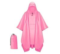Impermeabile Poncho Pioggia Impermeabile da esterno 3 in 1 Manica con cappuccio Poncho antipioggia impermeabile Copertura antipioggia for moto Tende da campeggio for escursionismo da viaggio(Pink)