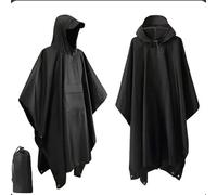 Impermeabile Poncho Pioggia Impermeabile da esterno 3 in 1 Manica con cappuccio Poncho antipioggia impermeabile Copertura antipioggia for moto Tende da campeggio for escursionismo da viaggio(Black)