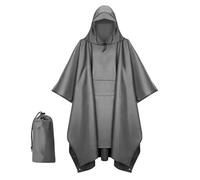 Impermeabile Poncho Pioggia Impermeabile da esterno 3 in 1 Manica con cappuccio Poncho antipioggia impermeabile Copertura antipioggia for moto Tende da campeggio for escursionismo da viaggio(Gray)