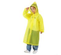 Impermeabile riutilizzabile a tutta lunghezza per bambini con materiale trasparente extra spesso design leggero per protezione in asilo e scuola (blu-aperto)