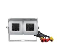 Impermeabile Telecamera Retromarcia A Doppio Obiettivo Telecamera Camper Telecamera CCD Doppia Lente Ad Angolo Regolabile Regolabile Telecamera Auto(White RCA)