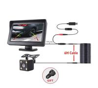 Impermeabile Telecamera Retromarcia Auto Con Monitor 4.3 Pollici Parcheggio Veicoli Telecamera Retromarcia HD Schermo LCD USB Regolabile Telecamera Auto(UCCL-4Lamp)