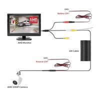 Impermeabile Telecamera Retromarcia Auto Monitor AHD Video Auto Schermo 5" Per Retromarcia HD Per Veicoli Visione Notturna Regolabile Telecamera Auto(WEHSD-AB6M)