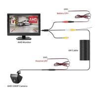 Impermeabile Telecamera Retromarcia Auto Monitor AHD Video Auto Schermo 5" Per Retromarcia HD Per Veicoli Visione Notturna Regolabile Telecamera Auto(BKHSD-AB6M)