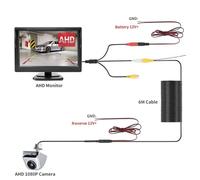 Impermeabile Telecamera Retromarcia Auto Monitor AHD Video Auto Schermo 5" Per Retromarcia HD Per Veicoli Visione Notturna Regolabile Telecamera Auto(SVHSD-AB6M)