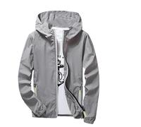 Impermeabile Uomo Antipioggia Vestiti Softshell Pioggia Vento Cappotto Invernale Autunnale Parka Lungo Neve Giacca Moto Sportiva Lavoro Giubbotto Grigio 7XL