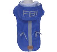 Impermeabile VANCOUVER FBI BLUE con cappuccio e foro per guinzaglio per cani Cr