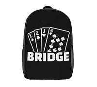 Impermeabile Zainetto Scuola Game Gambling Bridge Backpack Vintage Borsa Zaino Per Studenti, Escursionismo, Adulti, 42X32X14Cm