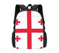 Impermeabile Zaino Per Ragazze Flag Of Georgia Print Borsa Viaggio Eleganti Zainetto Scuola Per Adulti, Trekking, Escursionismo, 42X32X14Cm